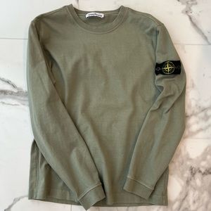 Logo-patch long-sleeve shirt from STONE ISLAND in small